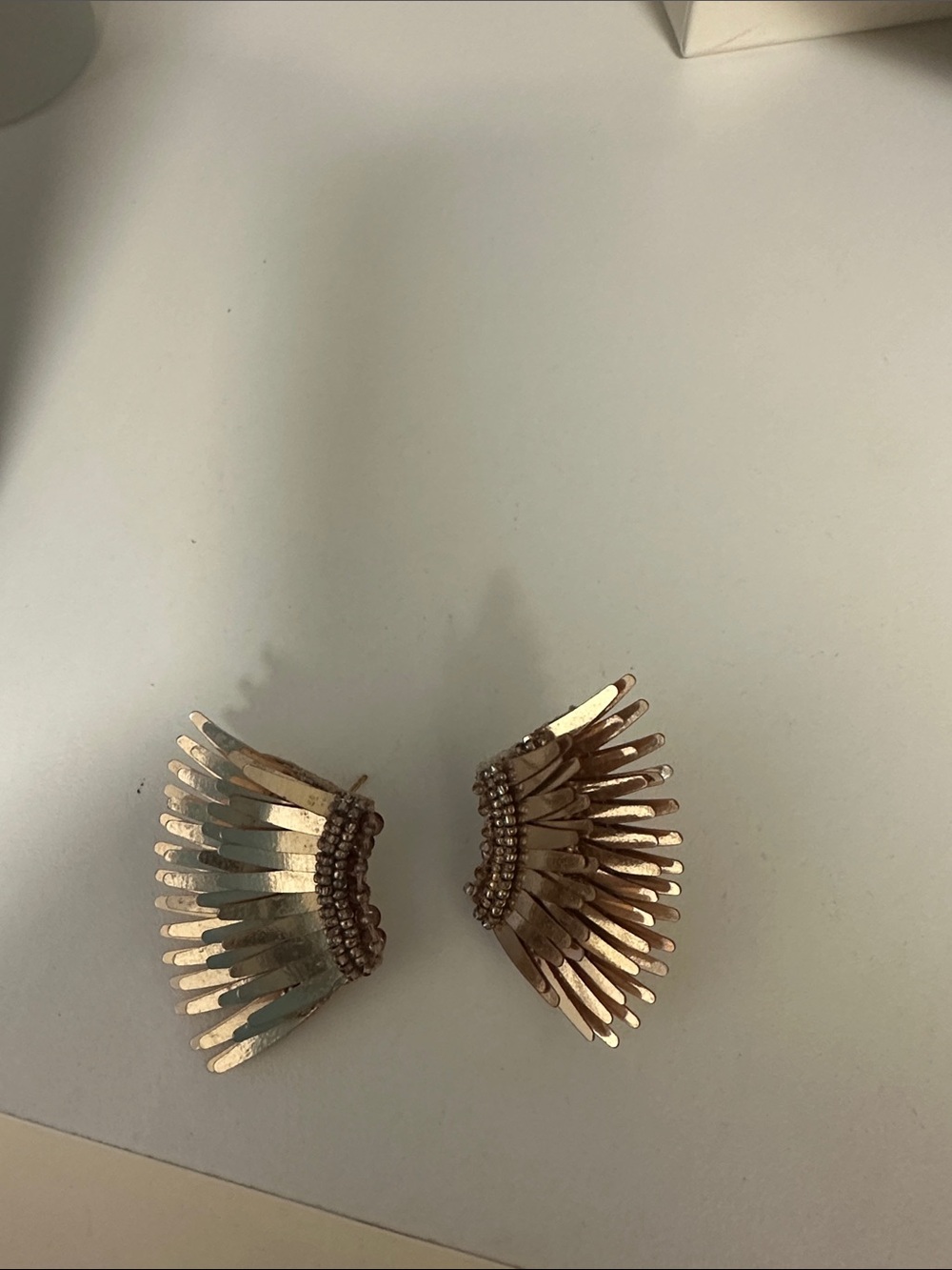 Gold Fan Fringe Earrings